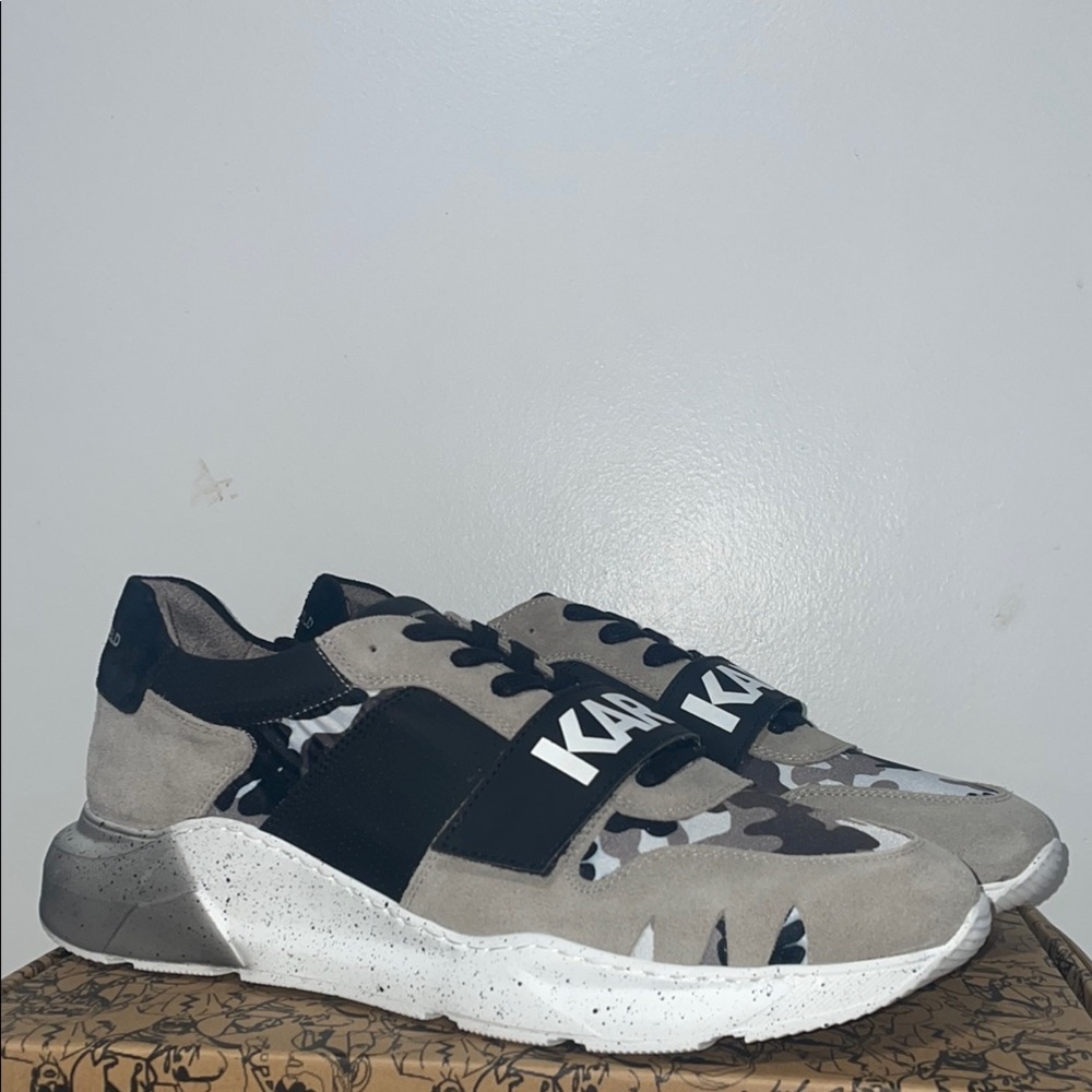 Karl Lagerfeld Black and Gray Sneakers size 12